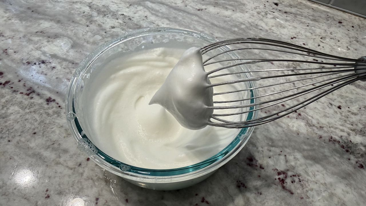 Ninja Power Duo Immersion Blender with Whisk whisking egg whites