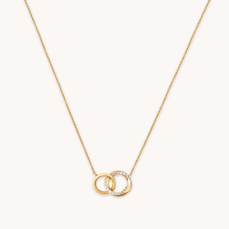 Orbit Crystal Chain Necklace in Gold
