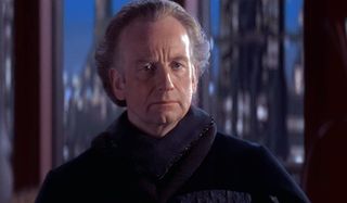 Star Wars: The Phantom Menace Senator Palpatine stands worried in chambers