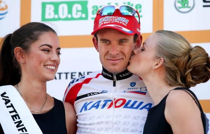 Alexander Kristoff (Katusha) is pretty used to the podium protocols now