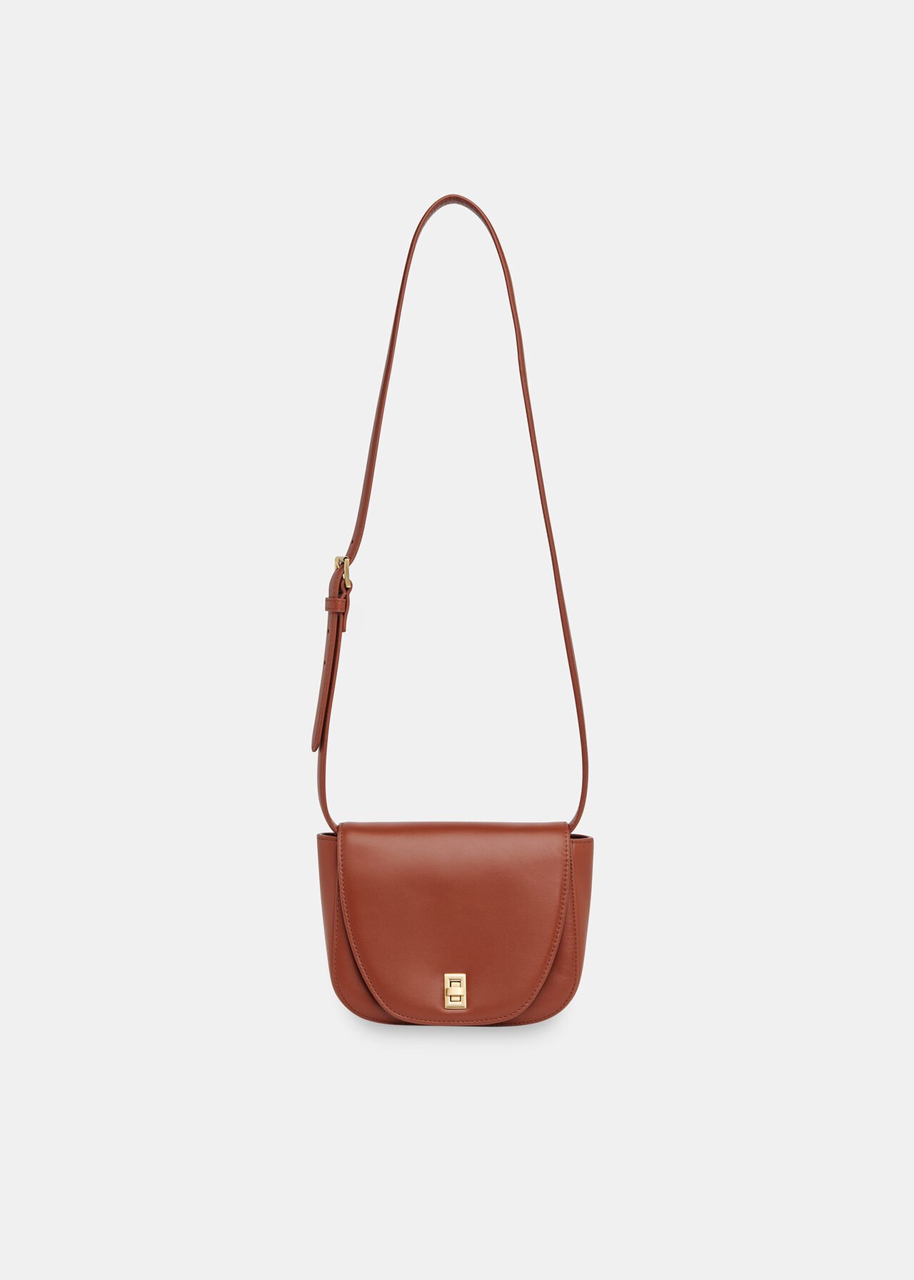 Brown Carlota Turnlock Satchel