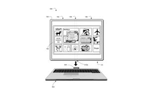 The patent also shows how the tablet could connect to a keyboard