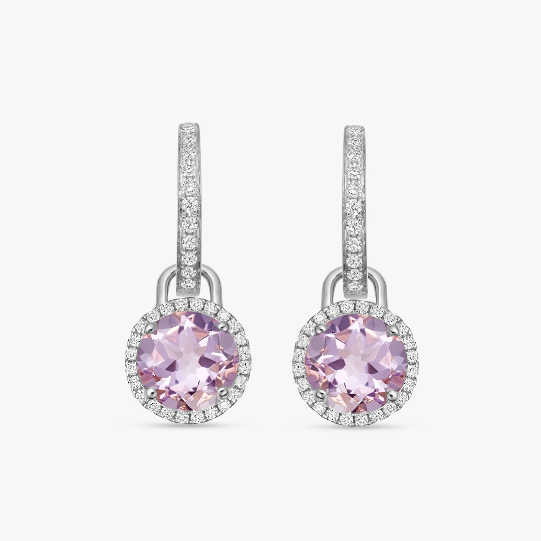 Grace Mini Lavender Amethyst and Diamond Detachable Earrings