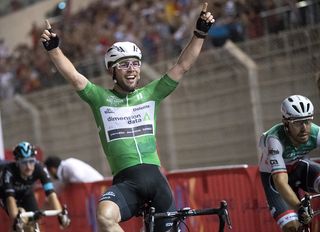 Mark Cavendish celebrates his victory
