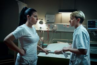 The Nurse. (L to R) Josephine Park as Christina Aistrup and Fanny Louise Bernth as Pernille Kurzmann in The Nurse.