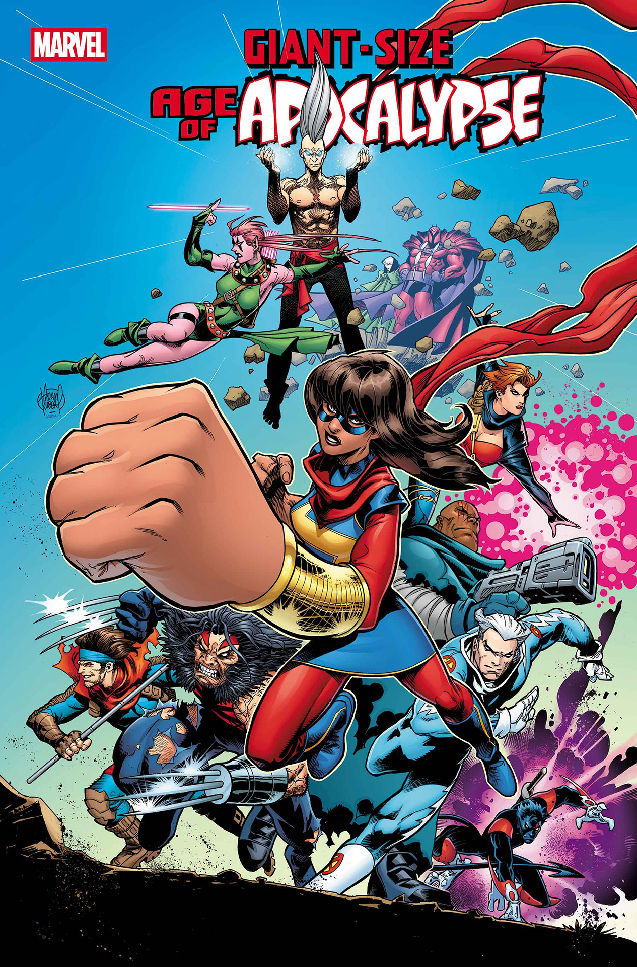 Ms. Marvel alongside the mutants of Age of Apocalypse