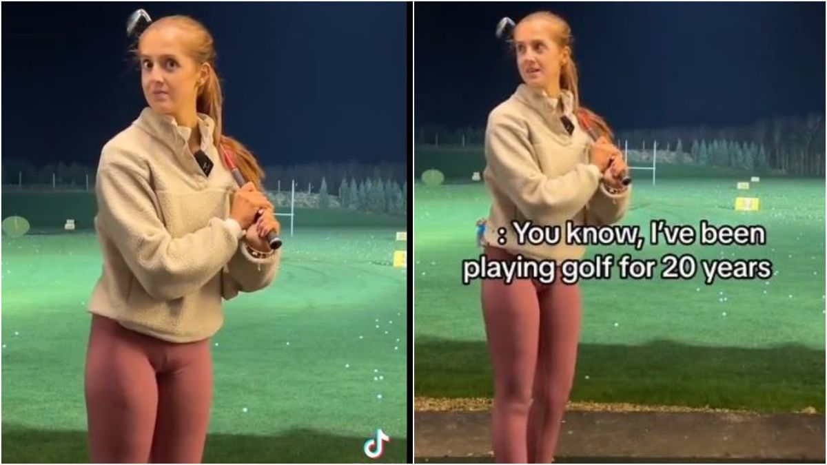 Watch The Awkward Moment Female PGA Pro Gets Unwanted Swing Advice From Driving Range Golfer