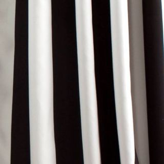 black and white stripe drapes 