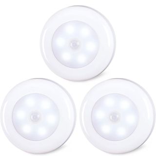 set of three motion sensor battery powered stick on stair lights