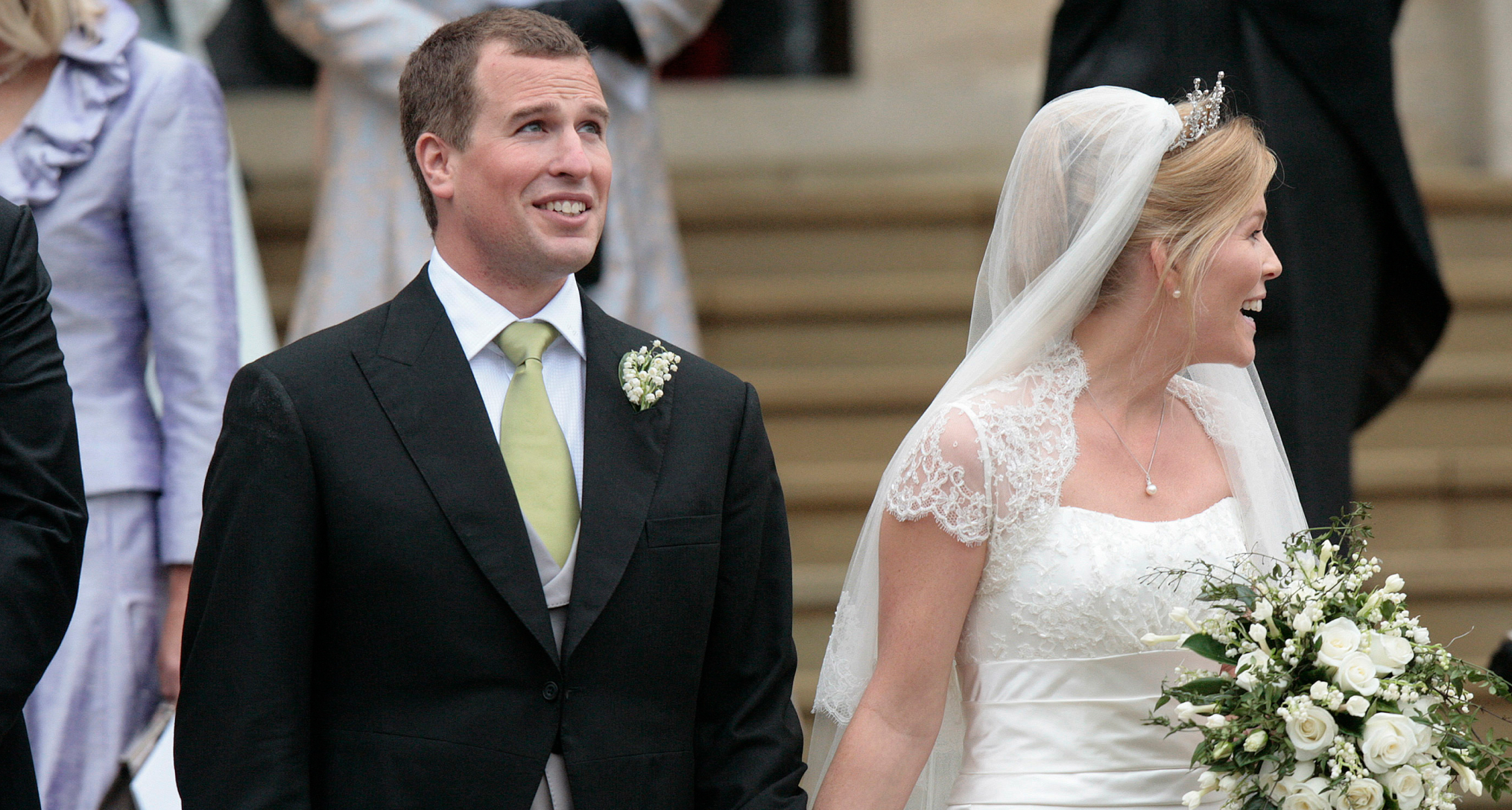 Peter Phillips and Autumn Kelly on their wedding day