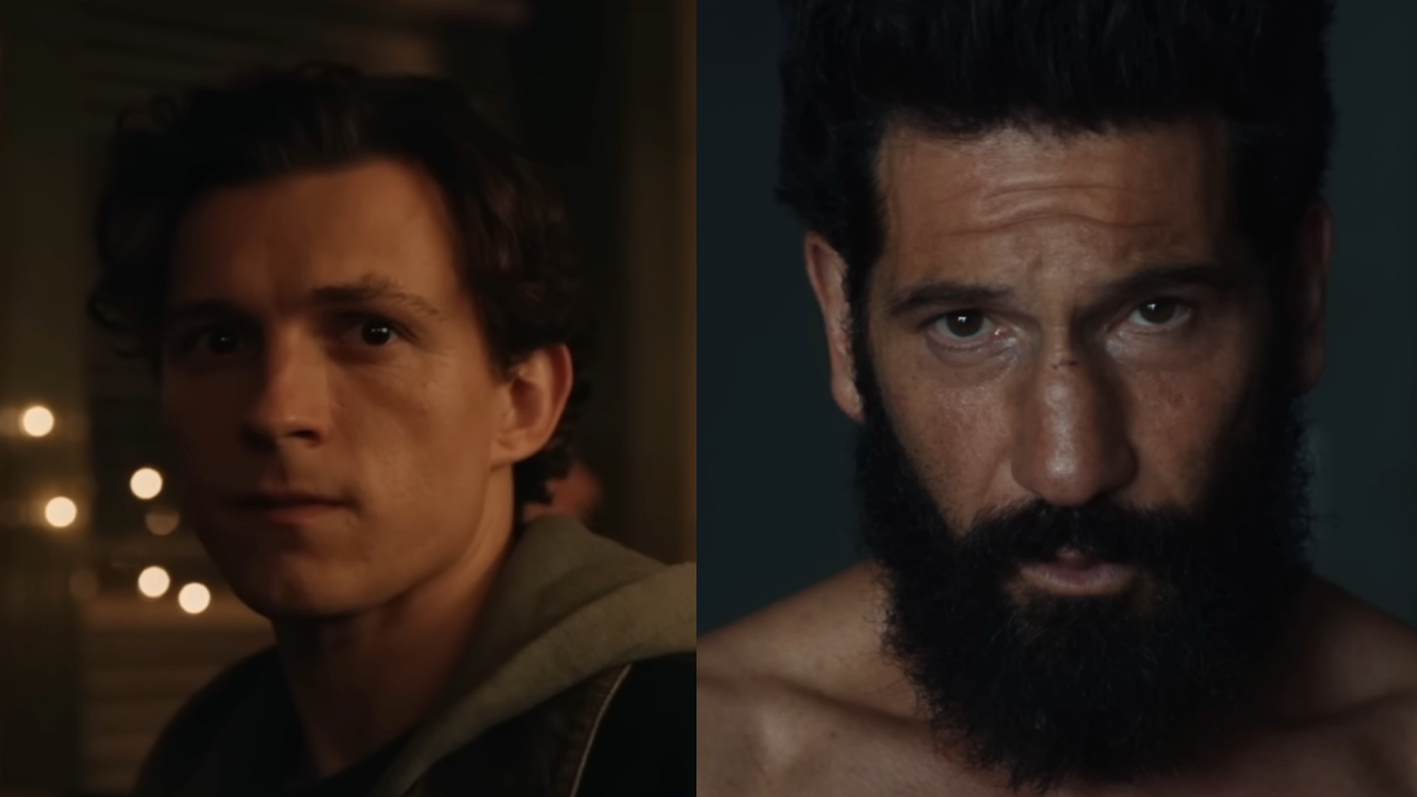 Holland in Brand New Day, Bernthal in One Last Kill side by side. 
