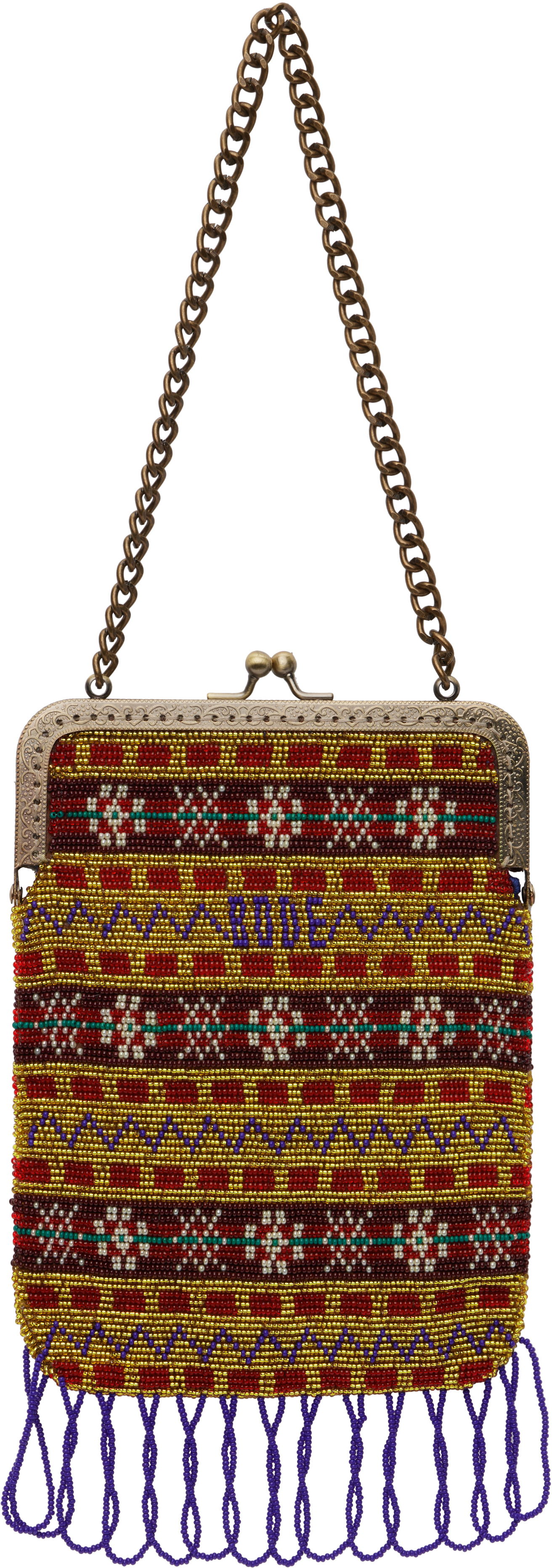 Multicolor Beaded Bracken Frame Bag