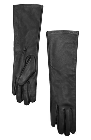 MANGO Long Leather Gloves