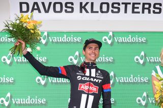 Warren Barguil enjoying his first career WorldTour podium at Tour de Suisse