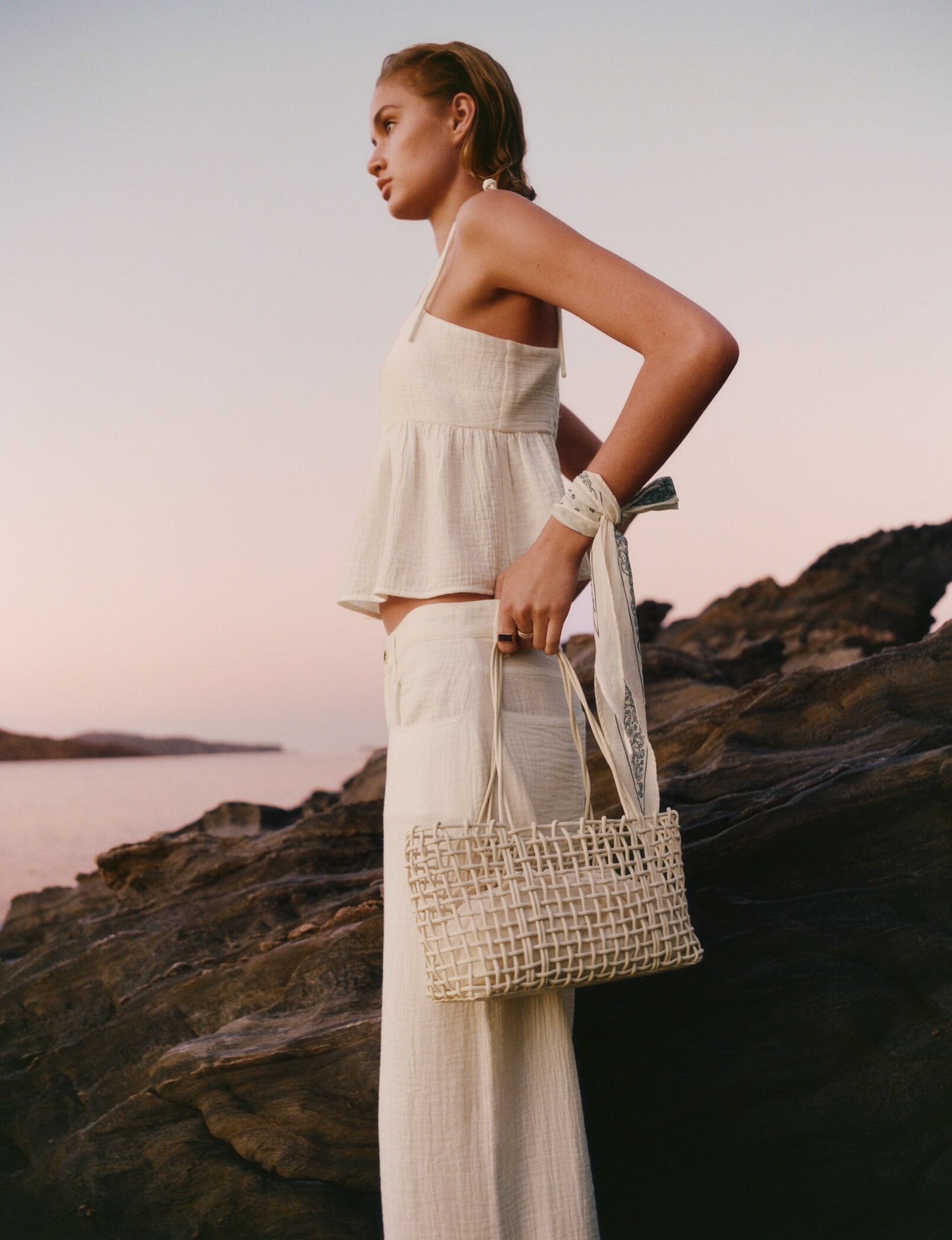 MANGO, Braided Shoulder Bag