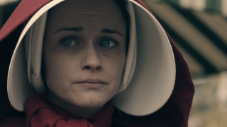 Alexis Bledel as Emily in Season 1 of The Handmaid's Tale