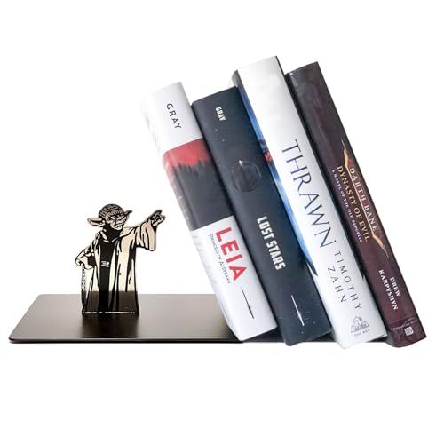 Laix Master Yoda Force Metal Bookend, Double-Sided Printing Yoda Pattern, Creative Gift for Star War Lovers