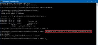 Microsoft Defender scan folder with Command Prompt