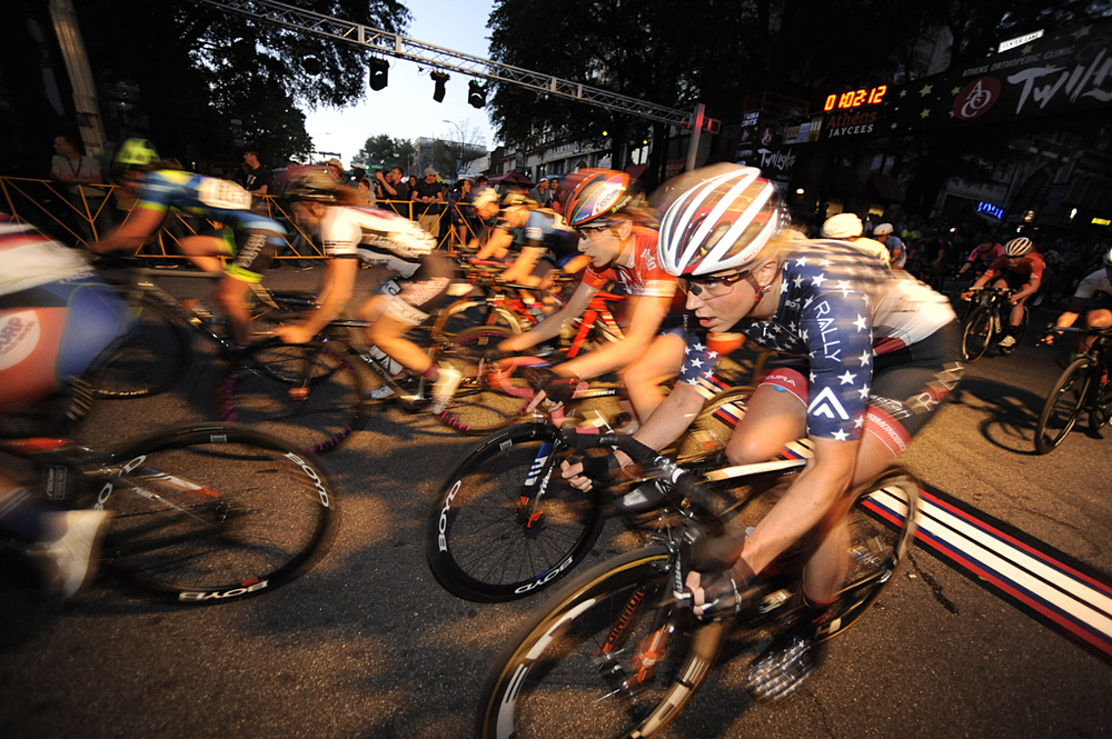 US criterium champion Erica Allar (Rally) racing Athens Twilight 2018