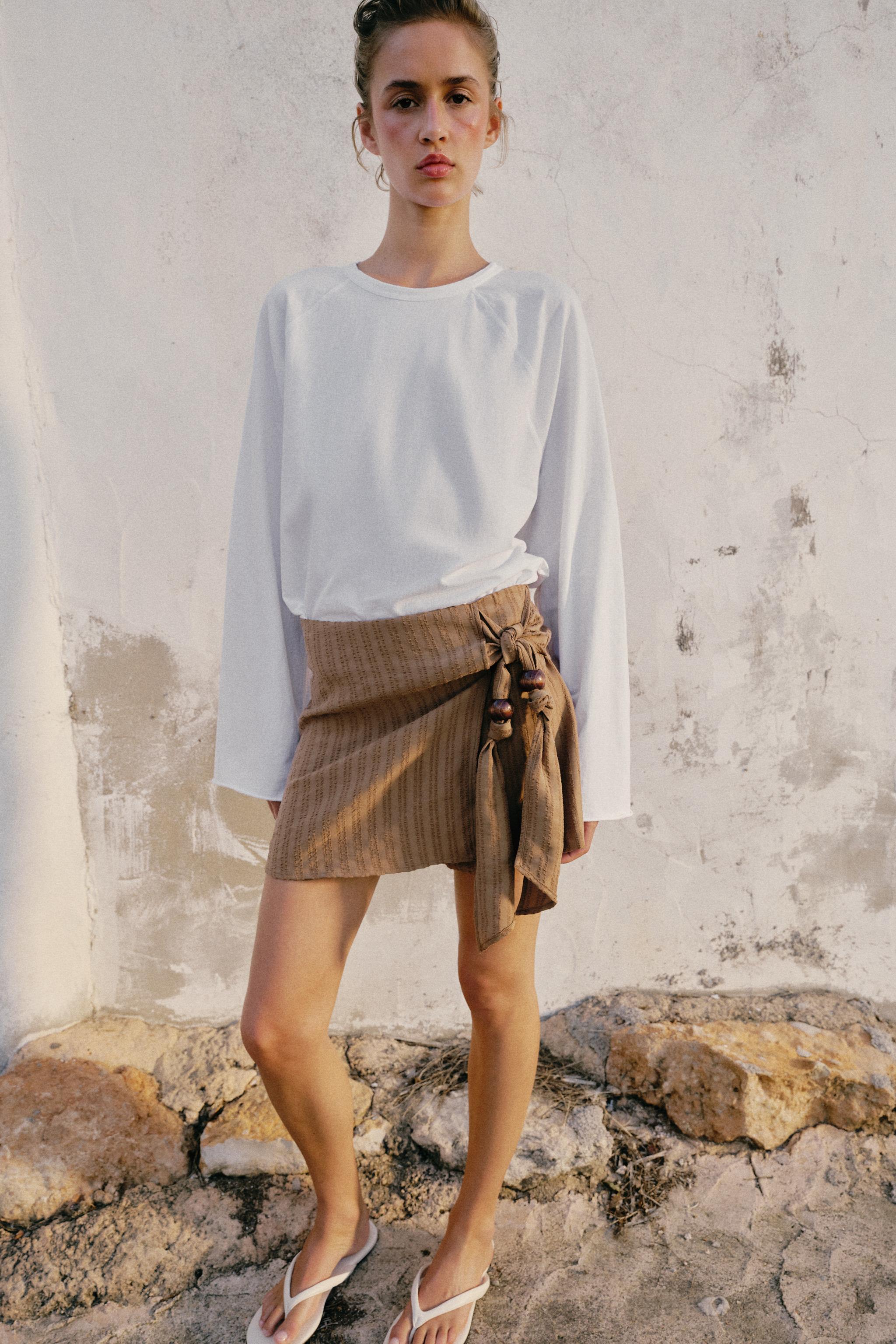 skirt with beaded knot