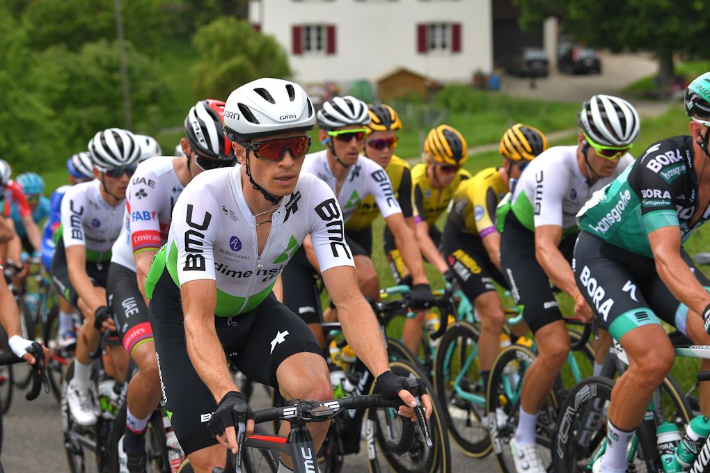 Ben King in the Tour de Suisse peloton during stage 4