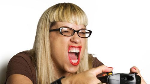 female video gamer