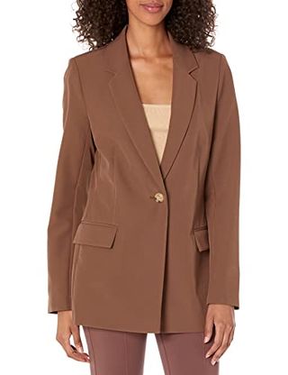 Blake Damen Drop Long Blazer, Kaffeebohnen, 5x