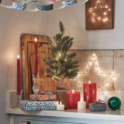 Small Christmas tree in kitchen