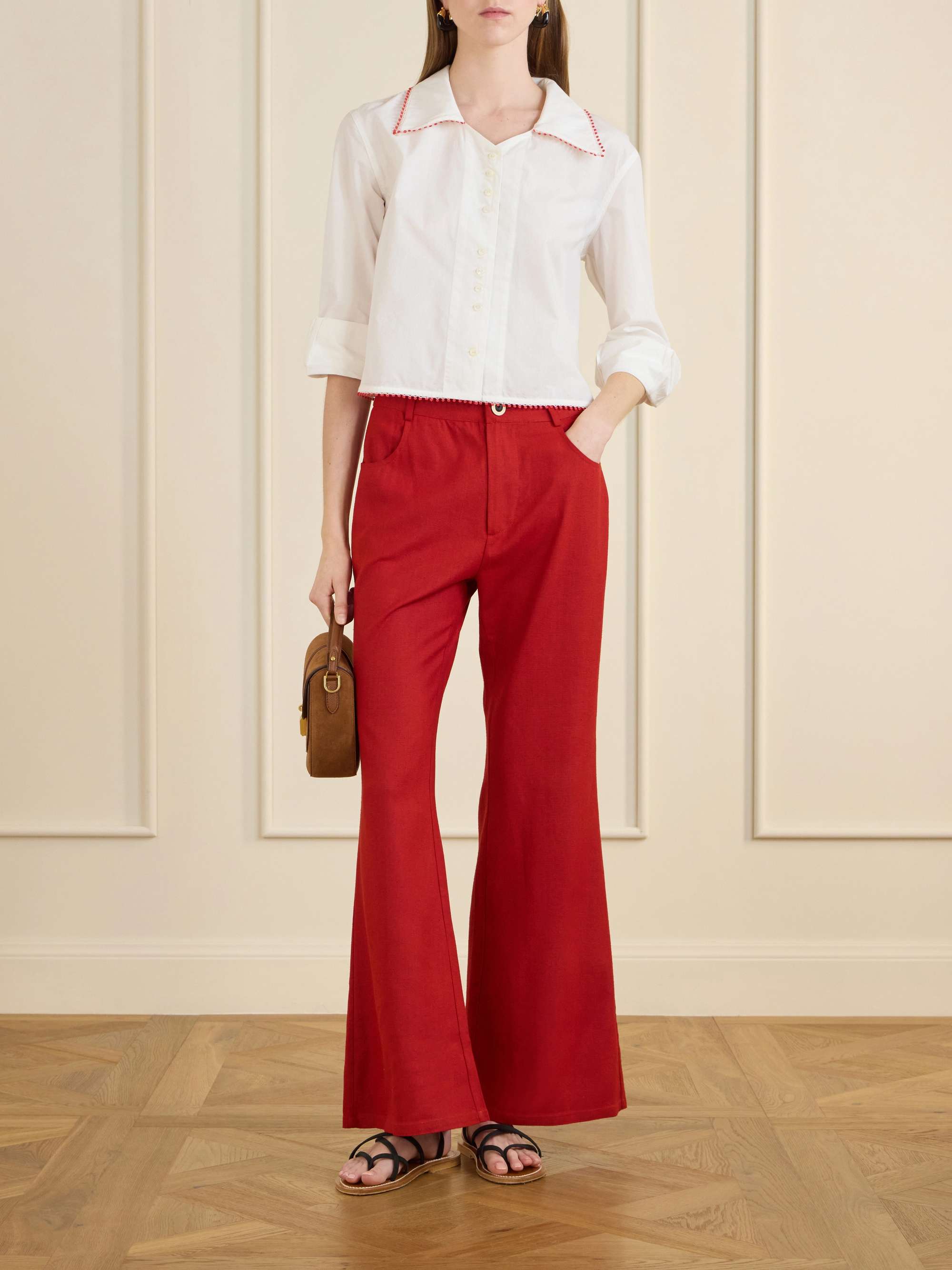 Bunny Russet Silk Flared Jeans