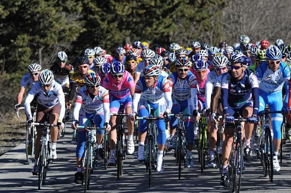 The Androni-Giocattoli team present at the front