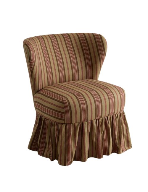 Striped Accent Chair With Ruffle - Katharine Pole