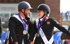 Britain's para dressage stars Lee Pearson and Natasha Baker at the World Equestrian Games in 2018