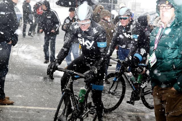 Kanstantsin Siutsou heads to the Team Sky bus