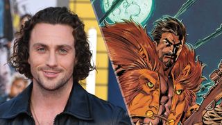 (L) Aaron Taylor-Johnson will play (R) Kraven in the film Kraven the Hunter