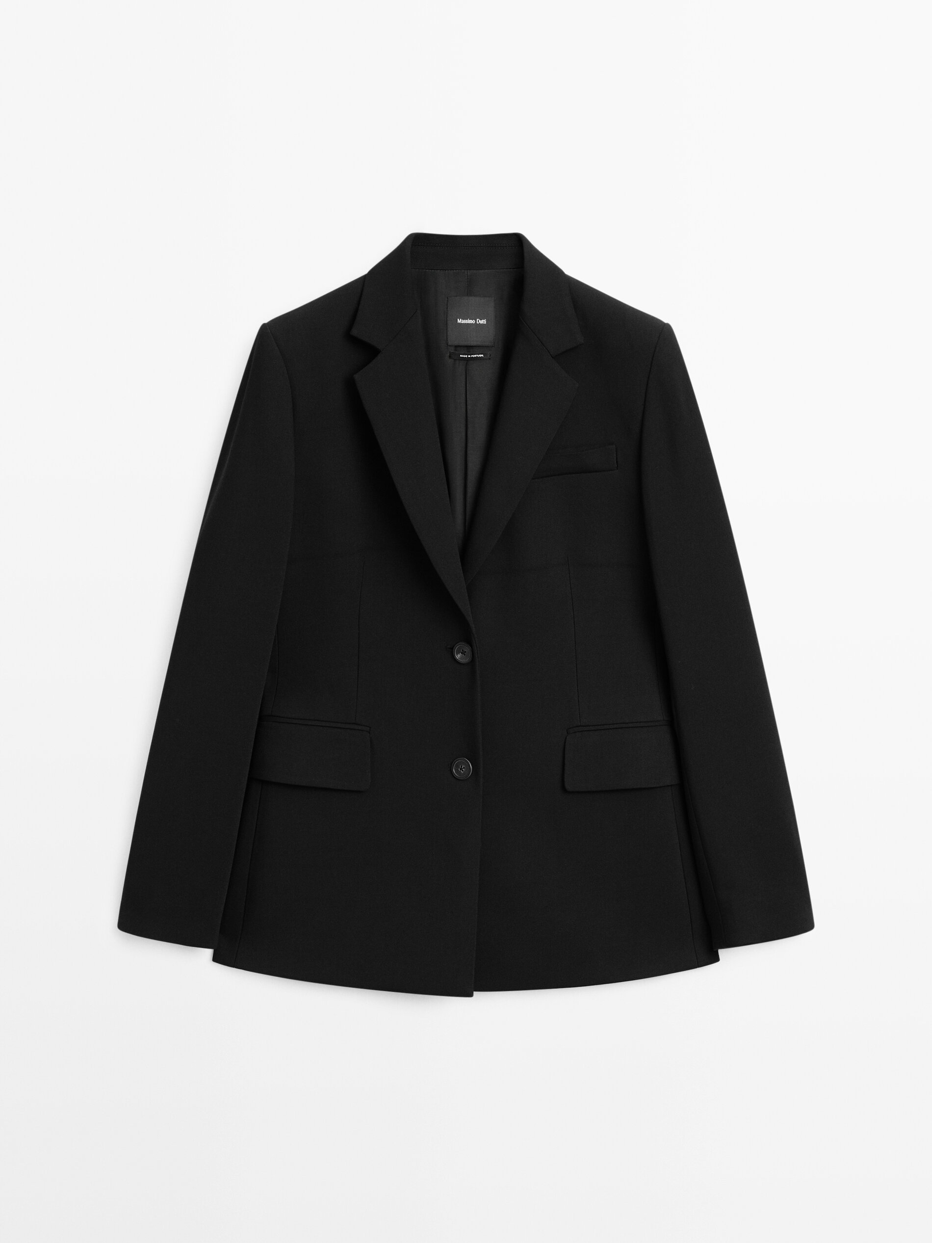 Two-Button Crepe Blazer