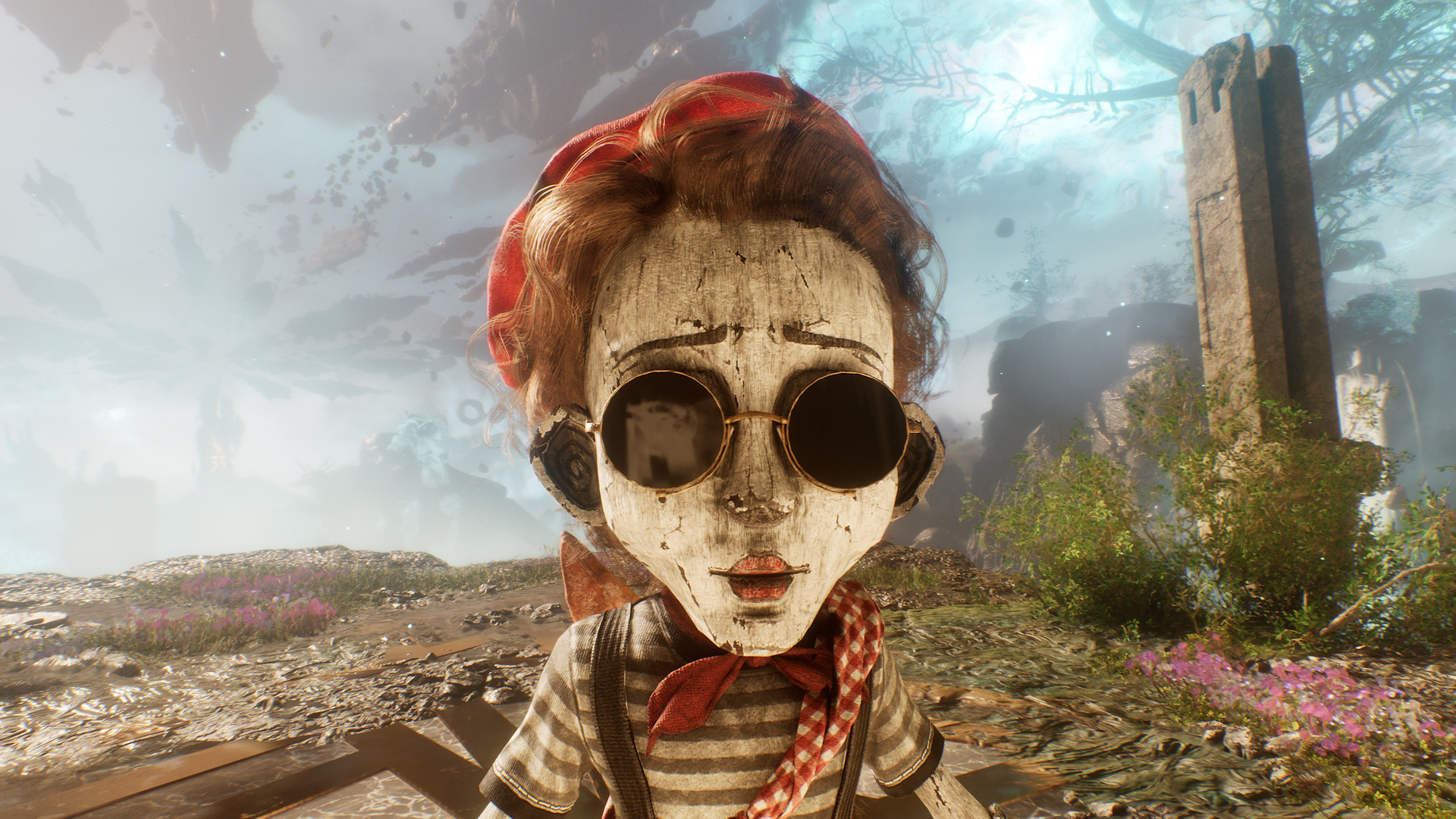 A mime from Clair Obscur wearing sunglasses