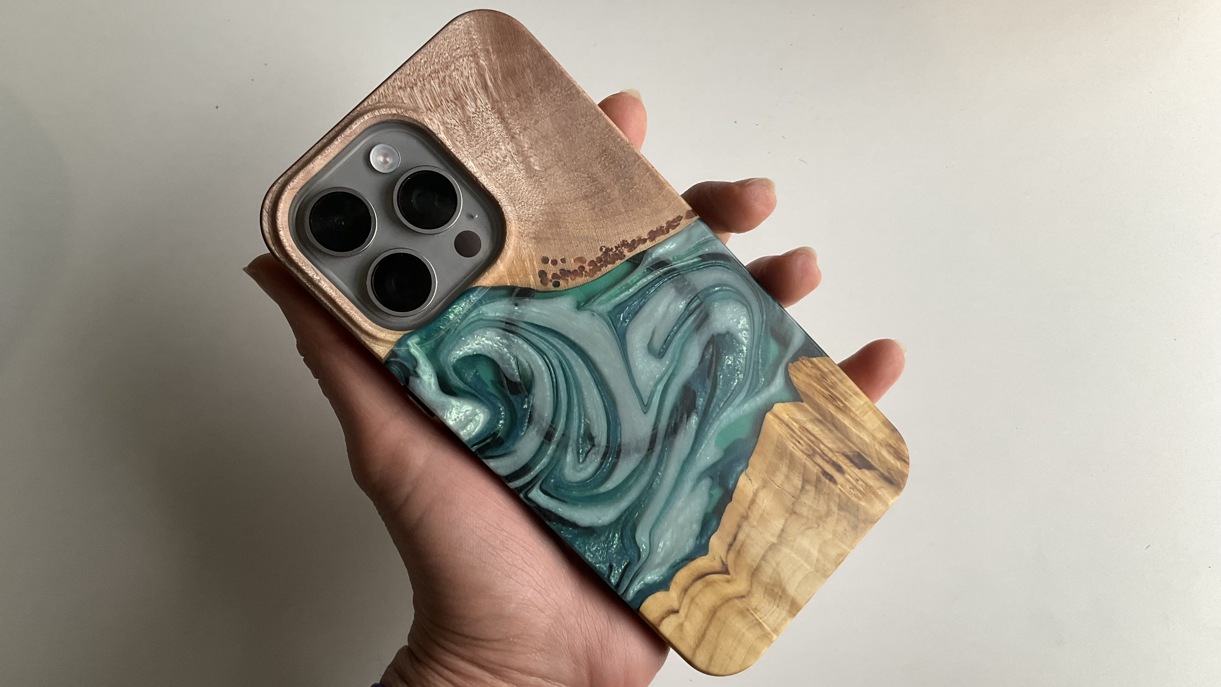 Carved Live Edge iPhone case on iPhone 15 Pro Max