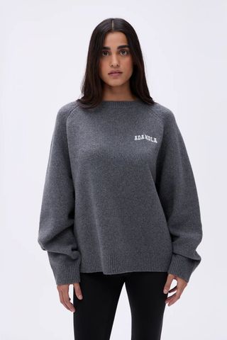 Varsity Oversized Knit Sweatshirt