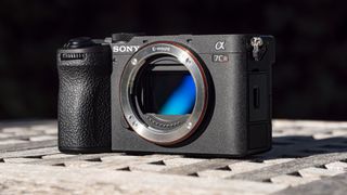 Sony A7C R full-frame mirrorless camera on a table