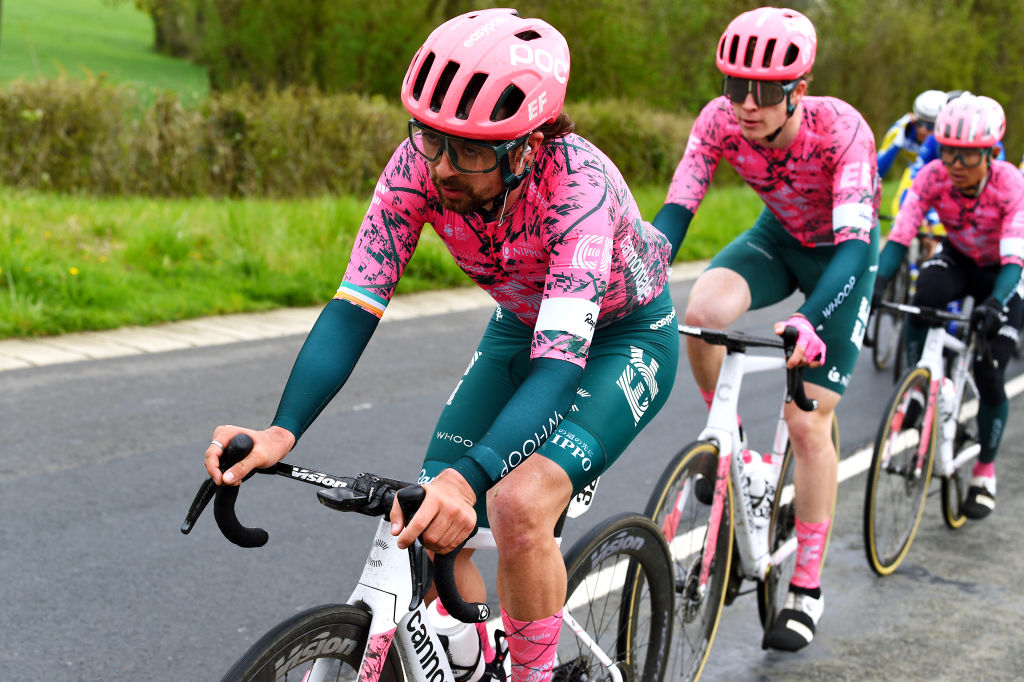 MAMERS FRANCE APRIL 05 Ben Healy of Ireland and Team EF Education Easypost competes during the 68th Circuit Cycliste Sarthe Pays de la Loire 2022 Stage 1 a 1923km stage from Mamers to Mamers CircuitSarthe on April 05 2022 in Mamers France Photo by Dario BelingheriGetty Images