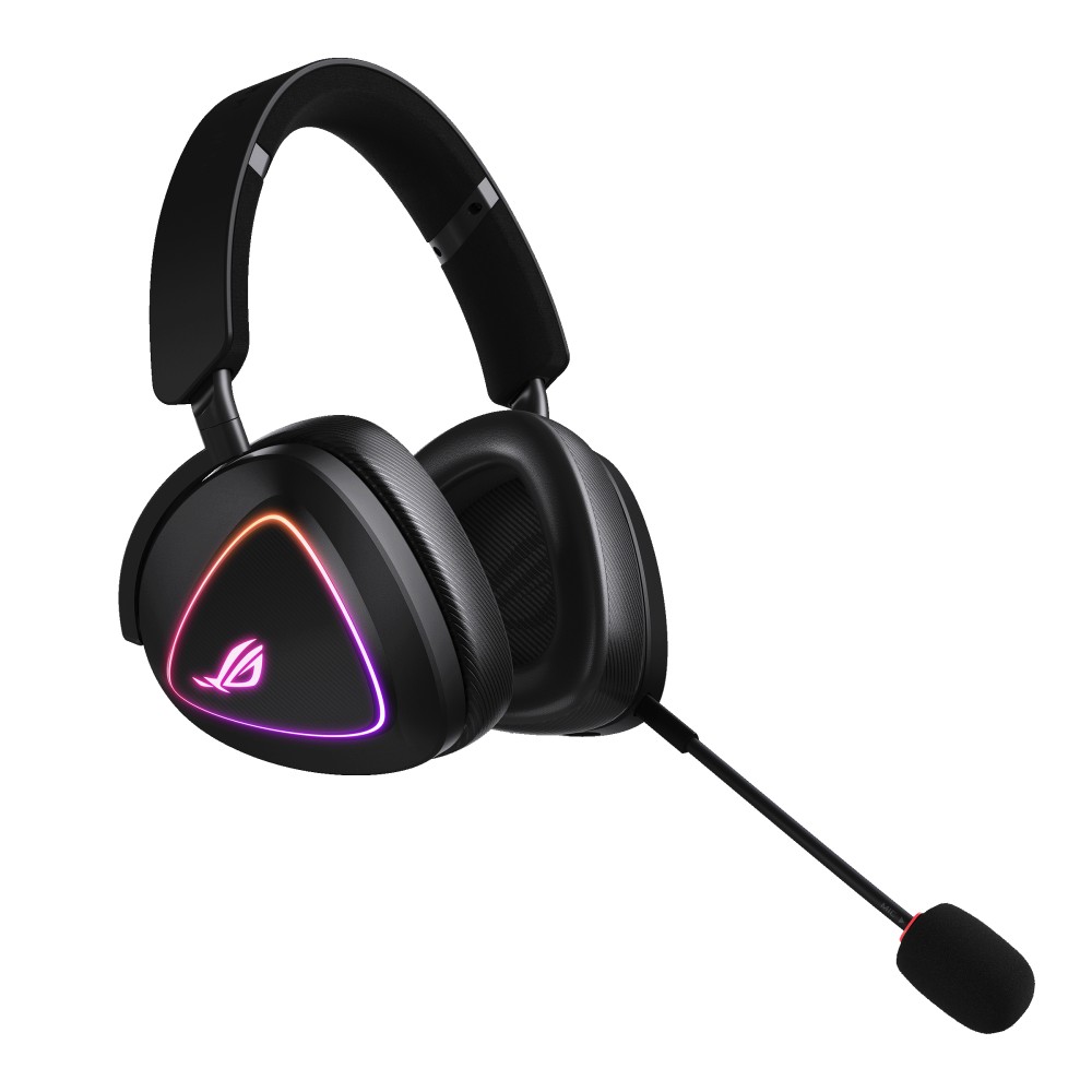 Render of the ASUS ROG Delta II wireless gaming headset.