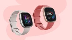Fitbit Sense 2 vs Versa 4 in two side-by-side product images