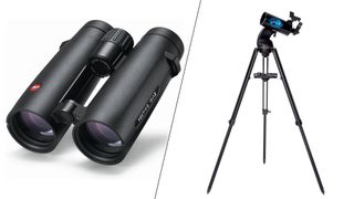 Lecia binoculars and a celestron telescope
