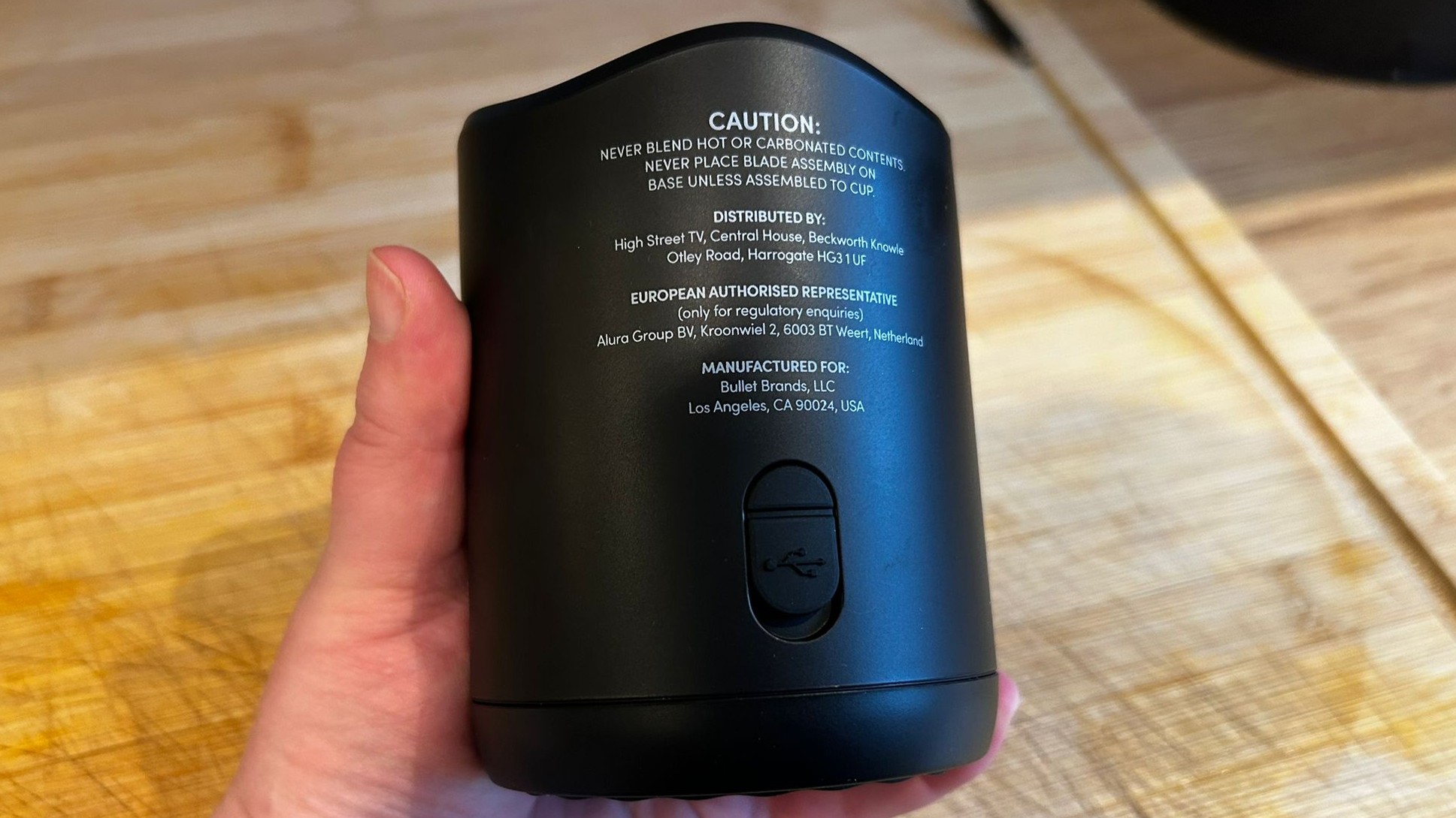 Nutribullet Flex blender USB charging port