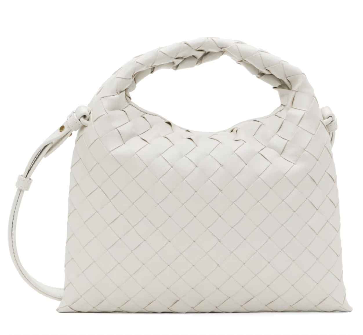 Bottega Veneta, White Mini Hop Bag
