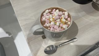 Hot chocolate made with Nespresso milk frother