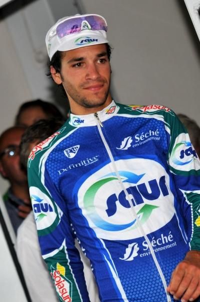 Jeremie Galland (Saur - Sojasun) in the mountains jersey.