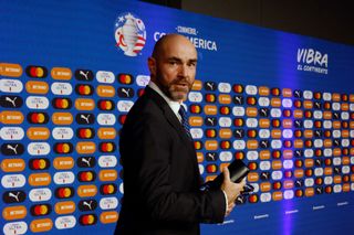 Ecuador Copa America 2024 squad Felix Sanchez, head coach of Ecuador, arrives prior to the official draw of CONMEBOL Copa America 2024 at James L. Knight Center on December 07, 2023 in Miami, Florida. (Photo by Eva Marie Uzcategui/Getty Images)