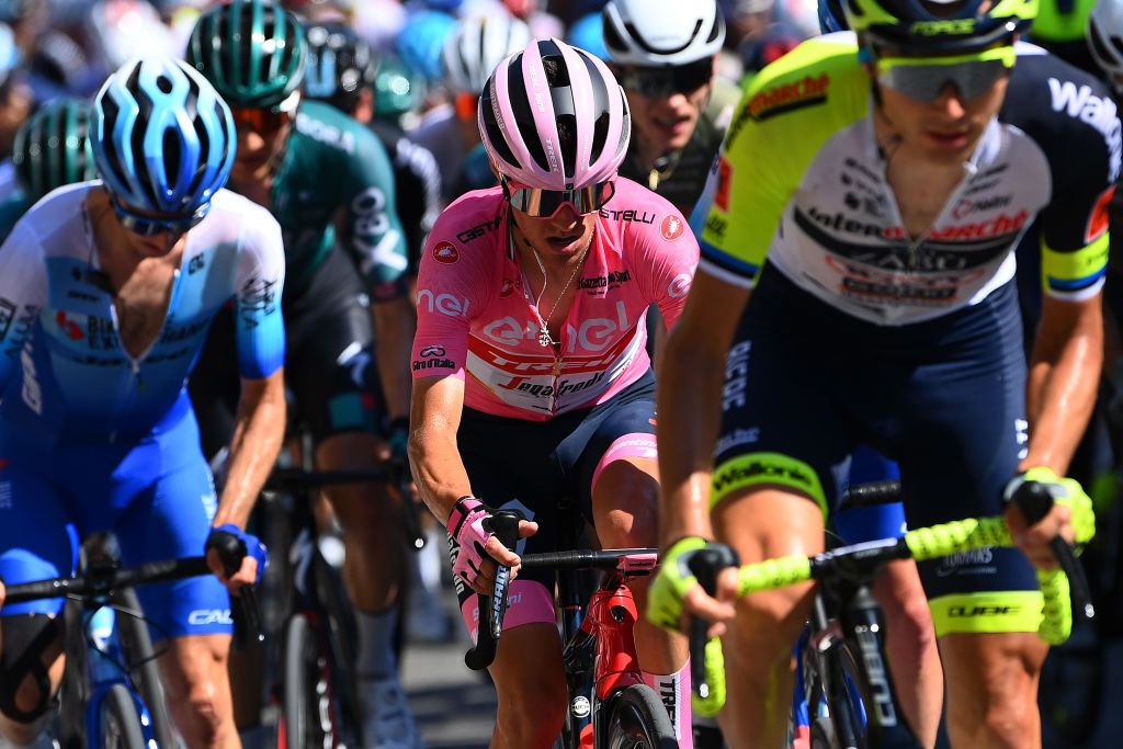 JESI ITALY MAY 17 Juan Pedro Lpez of Spain and Team Trek Segafredo Pink Leader Jersey competes during the 105th Giro dItalia 2022 Stage 10 a 196km stage from Pescara to Jesi 95m Giro WorldTour on May 17 2022 in Jesi Italy Photo by Tim de WaeleGetty Images