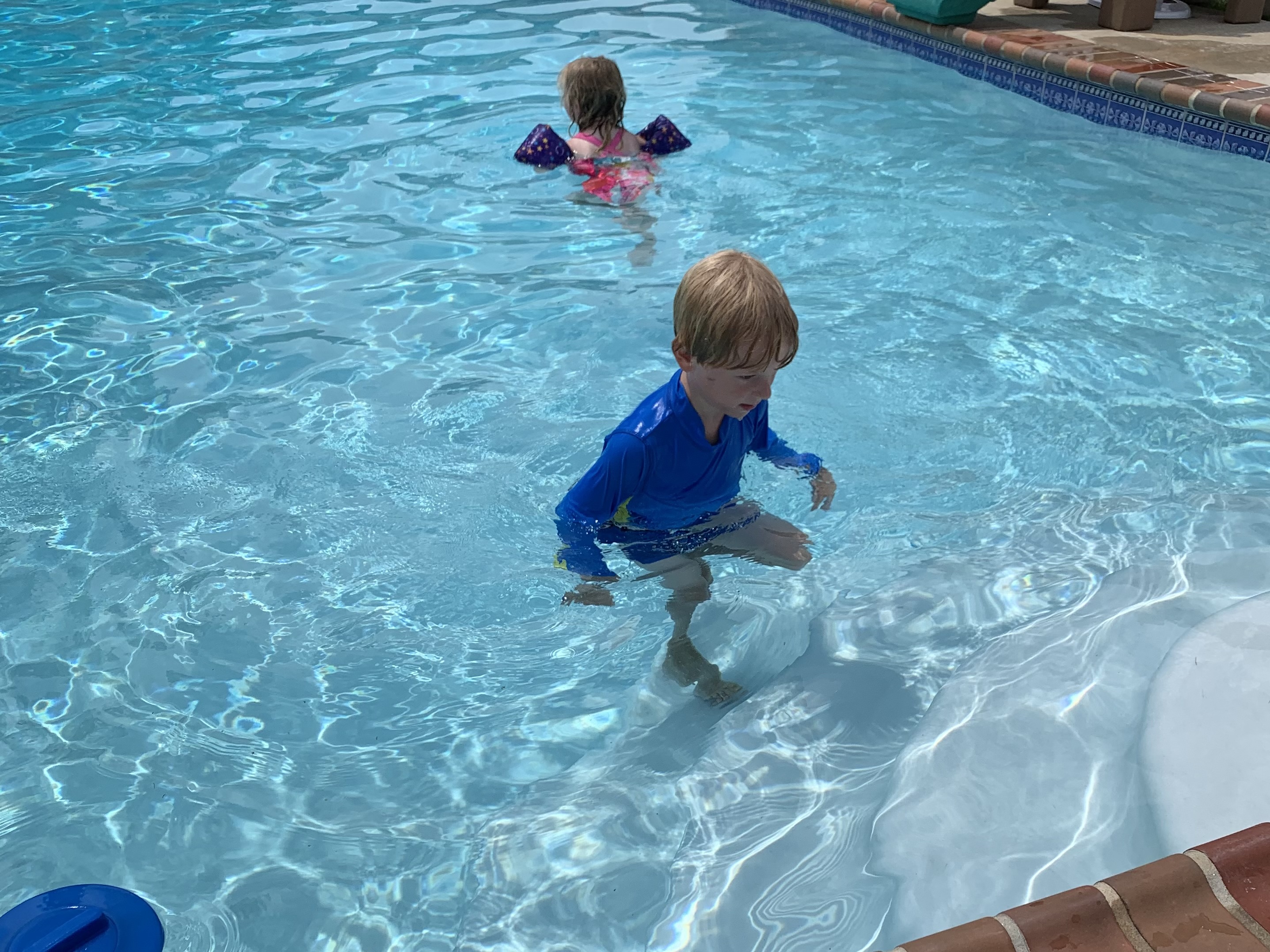 kids in a pool